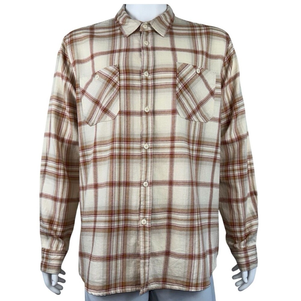 Frye Mens X-Large XL Shirt Button Up Regular Fit Long Sleeve Plaid Flannel New